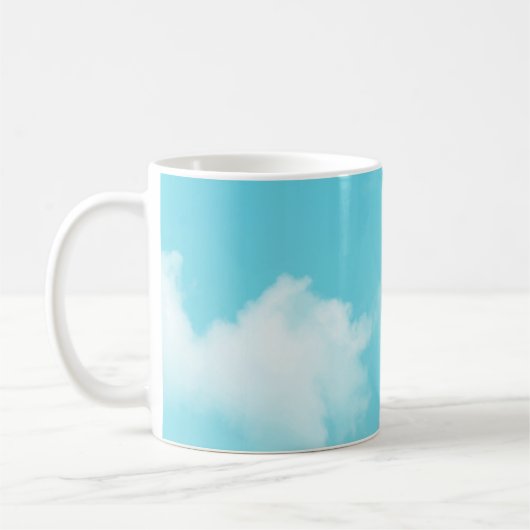 Aqua blue sky koffiemok (Links)