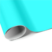 Aqua Blue Solid Color Wrapping Papier (Rol Hoek)