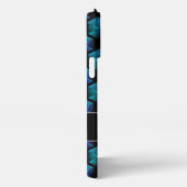 Aqua blue sparkles diamantgeometrisch Monogram iPhone Hoesje (Rechterkant)