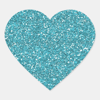  Aqua Blue Sparkly Glitter Hart Sticker