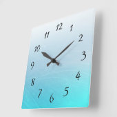 Aqua Blue Square Clock Vierkante Klok (Hoek)