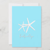 Aqua Blue Starfish Beach Invitations de mariage (Devant)