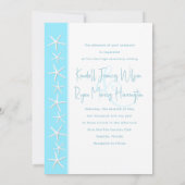 Aqua Blue Starfish Beach Invitations de mariage (Dos)