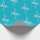 Aqua Blue Starfish Cadeau Papier Rouleau (Coin)
