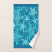 Aqua Blue Starfish Patroon Bad Handdoek (Handdoek)