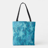 Aqua Blue Starfish Patroon Draagtas (Achterkant)