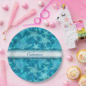 Aqua Blue Starfish Pattern-Borden Papieren Bordje (Feest)