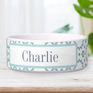 Aqua Blue Stars Dog Bowl Voerbakje