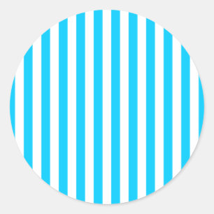 Aqua Blue Stripes Ronde Sticker
