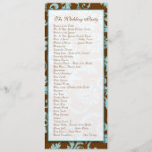 Aqua Blue sur le programme Mariage damassé Brown (Dos)