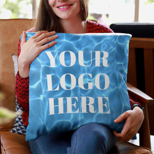 Aqua Blue Swimming Pool Foto voor uw Logo Kussen