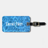 Aqua Blue Swimming Pool Water Foto Bagagelabel (Voorkant horizontaal)