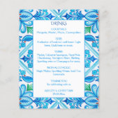 Aqua Blue Talavera tegels huwelijksmenu (Achterkant)