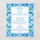 Aqua Blue Talavera tegels huwelijksmenu (Voorkant)