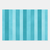 Aqua Blue Textured Stripes Pattern Inpakpapier Vel (Voorkant)