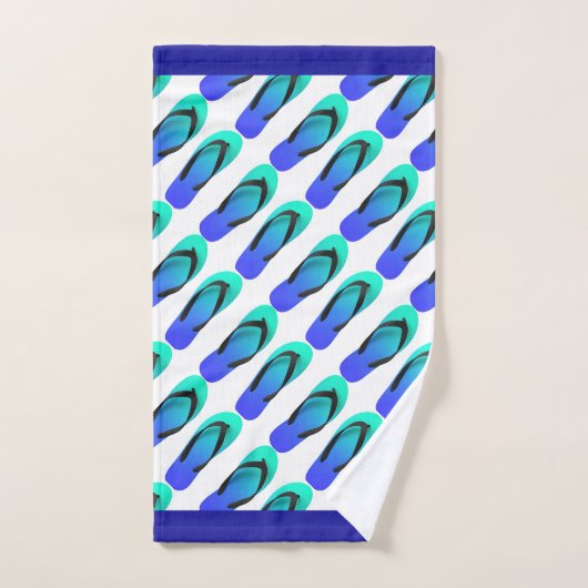 Aqua + Blue  Tongs de plage (Serviette à main)