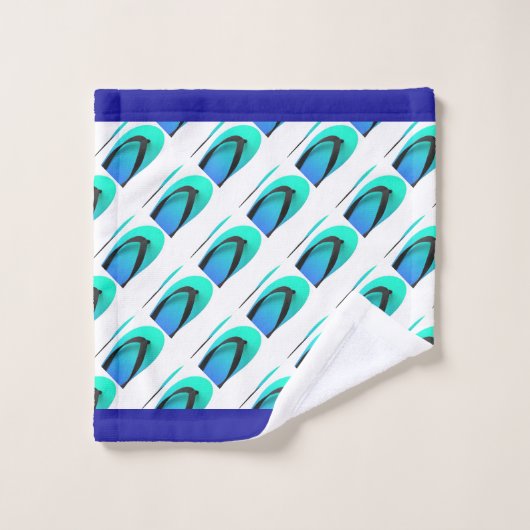 Aqua + Blue  Tongs de plage (Gant de toilette)