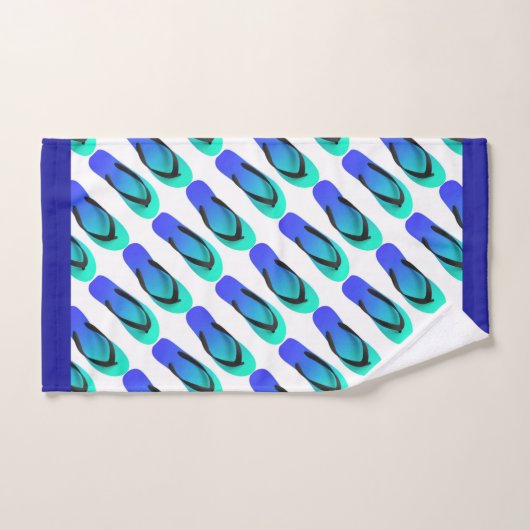 Aqua + Blue Tongs de plage (Serviette à main)