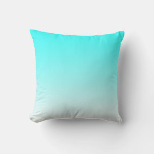 Aqua Blue tot White Gradient Kussen