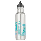 Aqua blue trein kinder volle naam drink fles (Links)