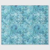 Aqua Blue Tropical Leaves Cadeaupapier (Vlak)