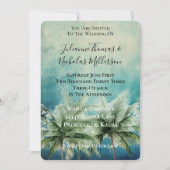Aqua Blue Tropical Palm Trees Wedding Kaart (Voorkant)