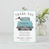  Aqua Blue Truck Class van 2025 Afstuderen Bedankkaart (Staand voorkant)