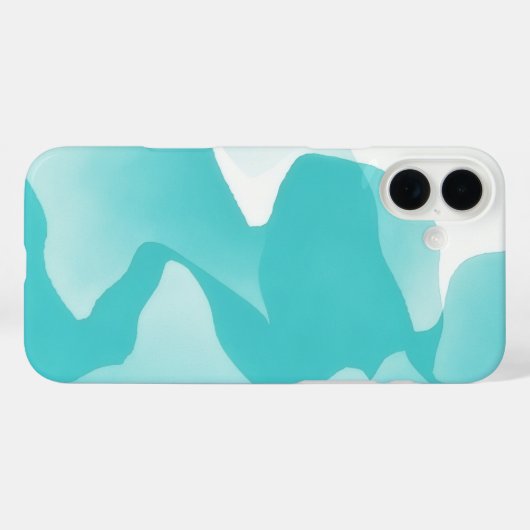 Aqua Blue Turquoise Abstrait Art Coque iphone (Verso (horizontal))
