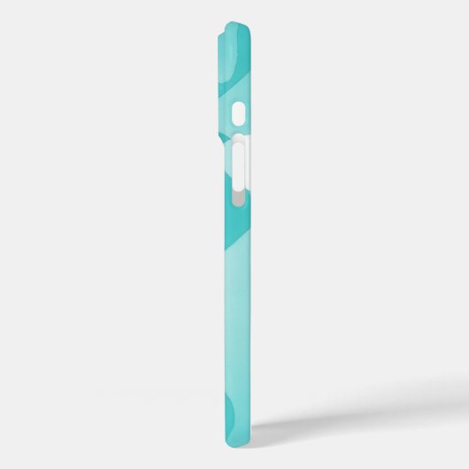 Aqua Blue Turquoise Abstrait Art Coque iphone (Verso / Gauche)