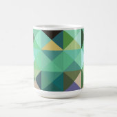 Aqua Blue Turquoise Abstrait Geo Style Mug Cup (Centre)
