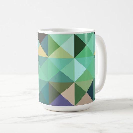 Aqua Blue Turquoise Abstrait Geo Style Mug Cup (Devant droit)