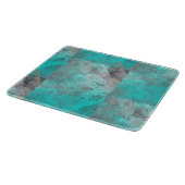 Aqua Blue Turquoise en Grey Distress Snijplank (Hoek)