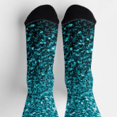 Aqua blue Turquoise faux glitter sparkles Sokken (Top)