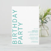 Aqua Blue Turquoise Modern Eenvoudig Elke Leeftijd Kaart (Staand voorkant)