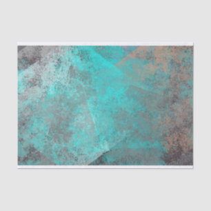 Aqua Blue Turquoise N Grey Distress Abstract Tissuepapier