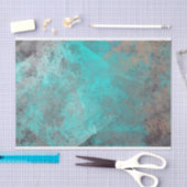 Aqua Blue Turquoise N Grey Distressed Abstract Tissuepapier (Craft)