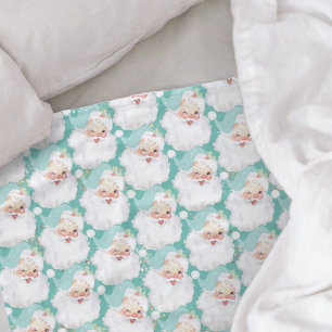 aqua blue vintage santa claus winnaar kerst fleece deken