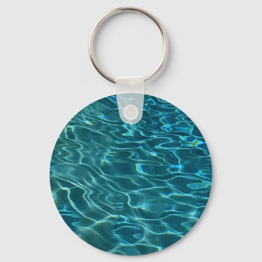 Aqua Blue Water Pattern, rimpeling oceaangolven Sleutelhanger (Voorkant)