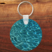 Aqua Blue Water Pattern, rimpeling oceaangolven Sleutelhanger (Voorkant)