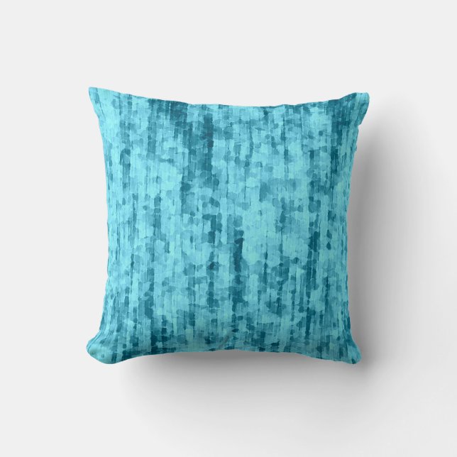 Aqua Blue Watercolor Coussin Motif Abstrait (Recto)
