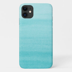 Aqua Blue Waterverf Ombre Pattern iPhone 11 Hoesje