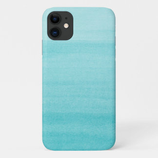  Aqua Blue Waterverf Ombre Pattern iPhone 11 Hoesje
