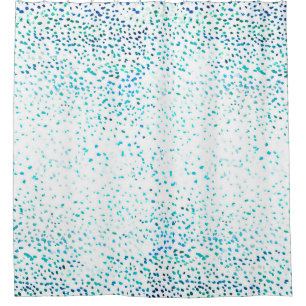 Aqua blue waterverf ombre stippen patroon douchegordijn