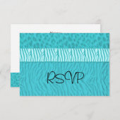 Aqua Blue Wedding RSVP (Voorkant / Achterkant)