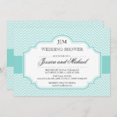 Aqua Blue Wedding Shower-uitnodigingen Kaart (Voorkant / Achterkant)