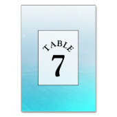 Aqua Blue Wedding Table Number Card Kaart (Achterkant)