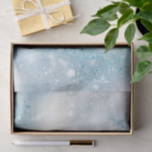 Aqua Blue White Bokeh Verjaardag Tissuepapier (Geschenk)