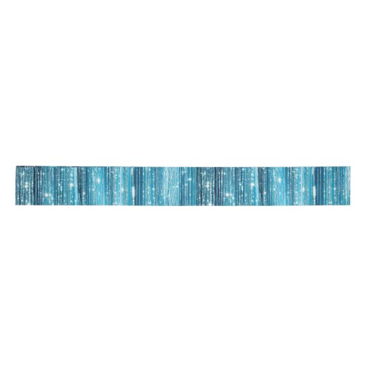 Aqua Blue White Glam Tinsel Stripes Gift Labels Lint (Voorkant)