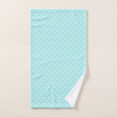 AQUA BLUE WHITE SPOT BATHROOM TOWEL SET BAD HANDDOEK (Handdoek)