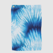 Aqua Blue White Tie Dye Golfhanddoek (Voorkant)
